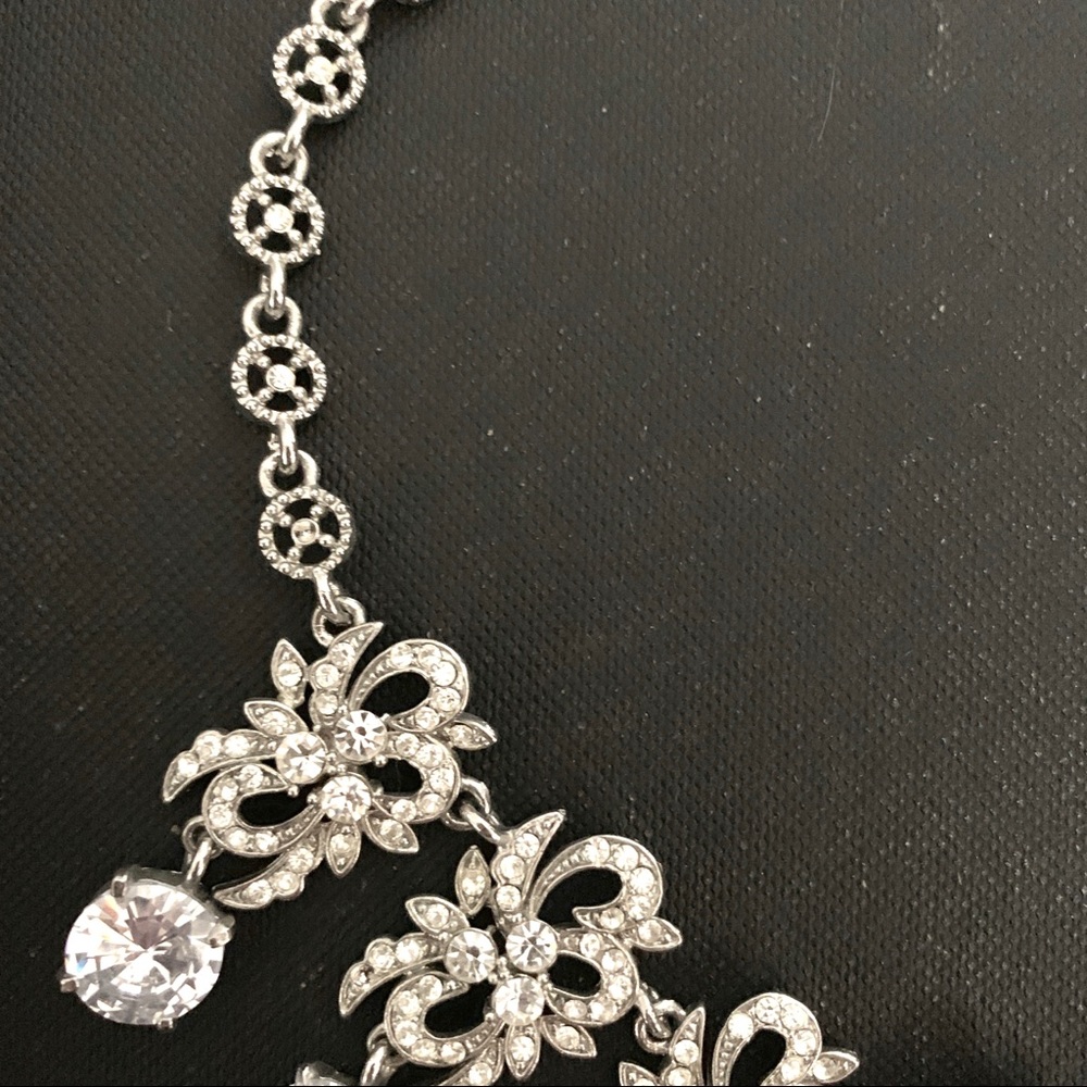 Faceted Crystal Statement Necklace - image 3